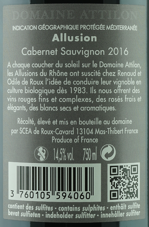 IGP Cabernet Sauvignon Allusion (Frankreich, Provence)